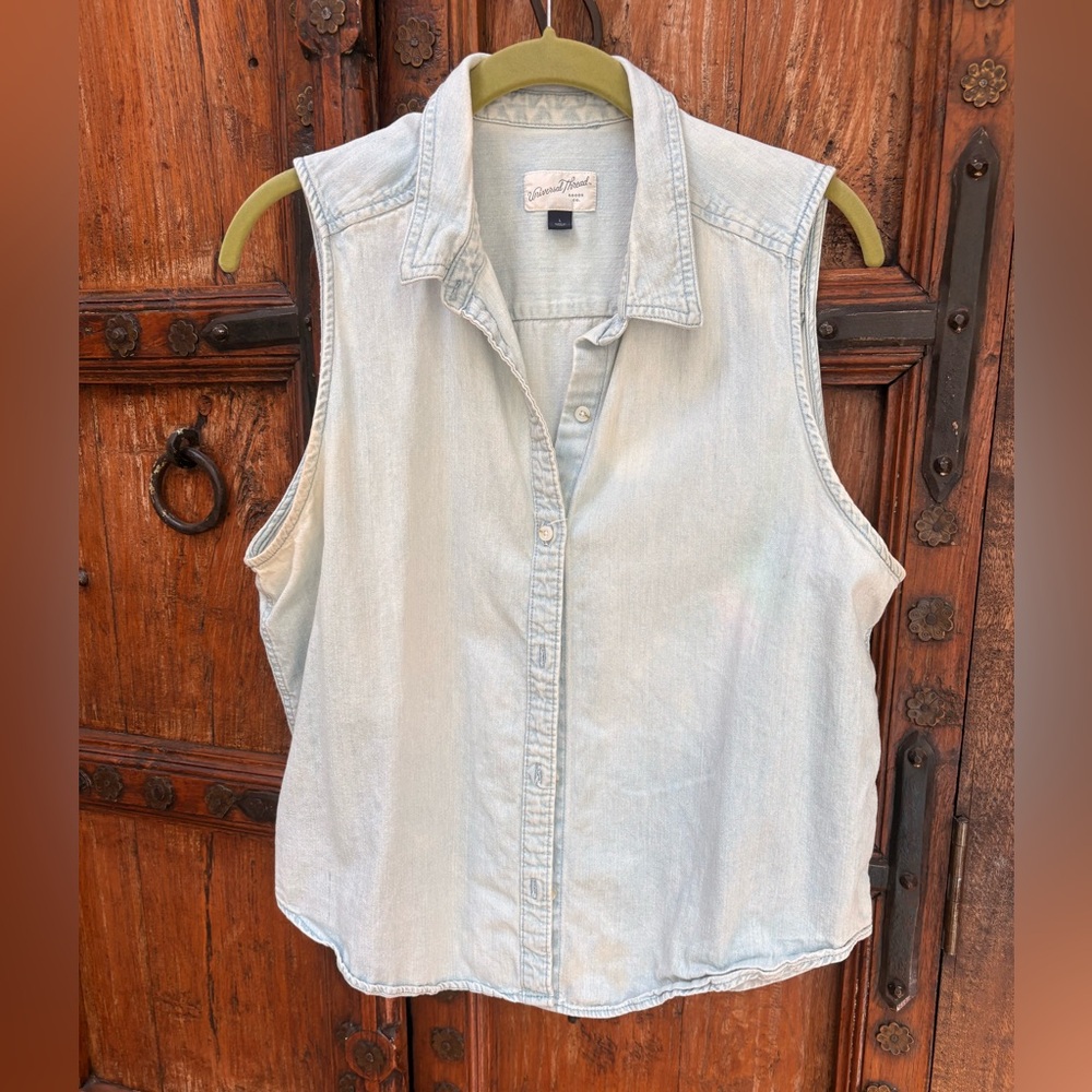 Casual Denim Sleeveless Top